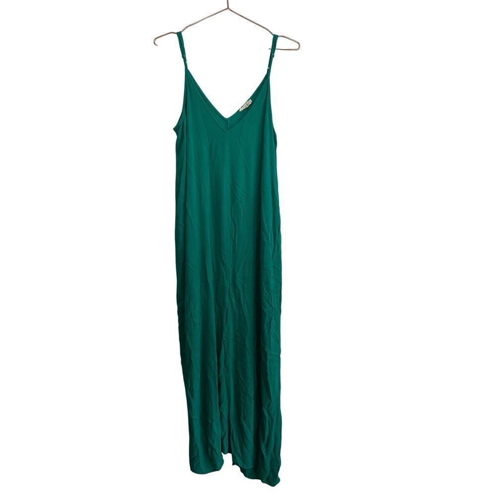 Lovestitch Women's Green Adjustable Spaghetti Strap Maxi Dress Size Medium